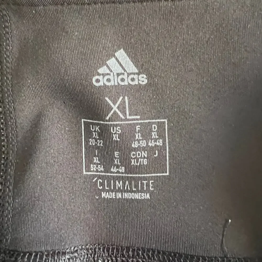 Adidas Climalite Leggings Womens XL Black White Three Stripe Athletic - Picture 5 of 9
